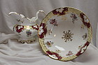 Ridgway hand coloured and gilded milk jug and bowl pattern 5/346