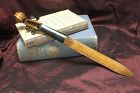 Large wooden paper knife with violin scroll end