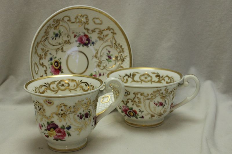 Ridgway hand painted and gilded trio