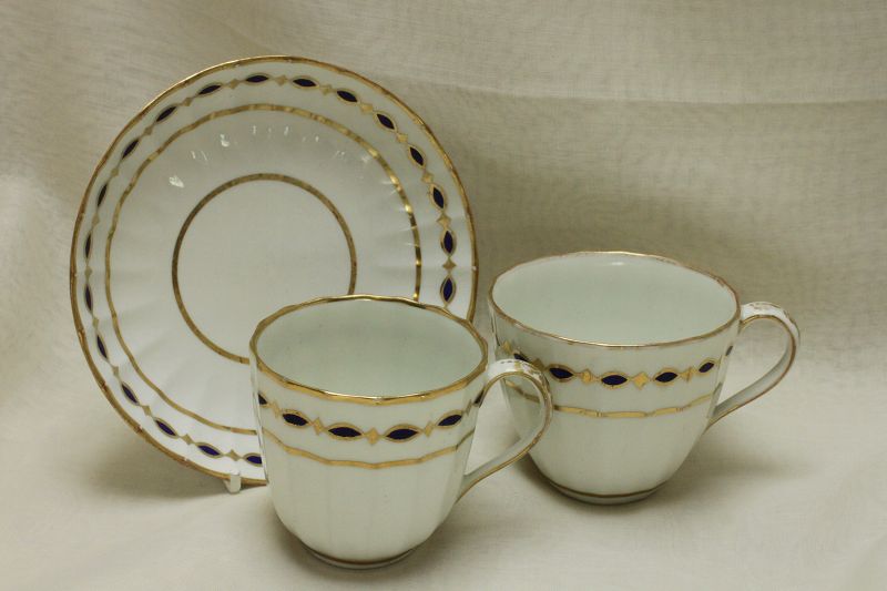 Derby hand painted and gilded trio pattern 126