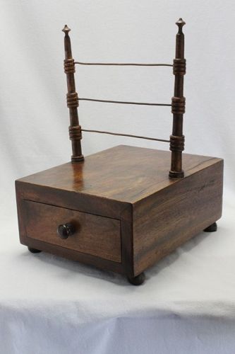 Late Georgian sewing reel holder with drawer