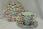 Shelley chintz Rock Garden cup saucer and plate-pattern 13454