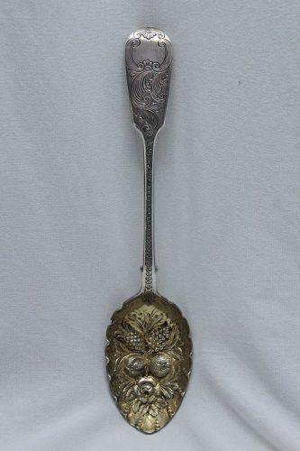 Silver gilt berry spoon by James and Josiah Williams Exeter 1861