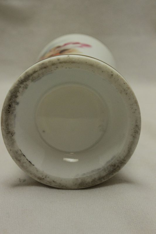 Hand painted porcelain spill vase, possibly Rockingham