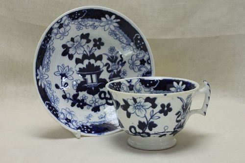 Rathbone blue and white cup and saucer