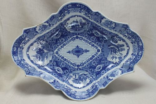 Spode blue and white comport