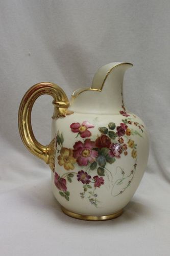 Royal Worcester hand coloured jug