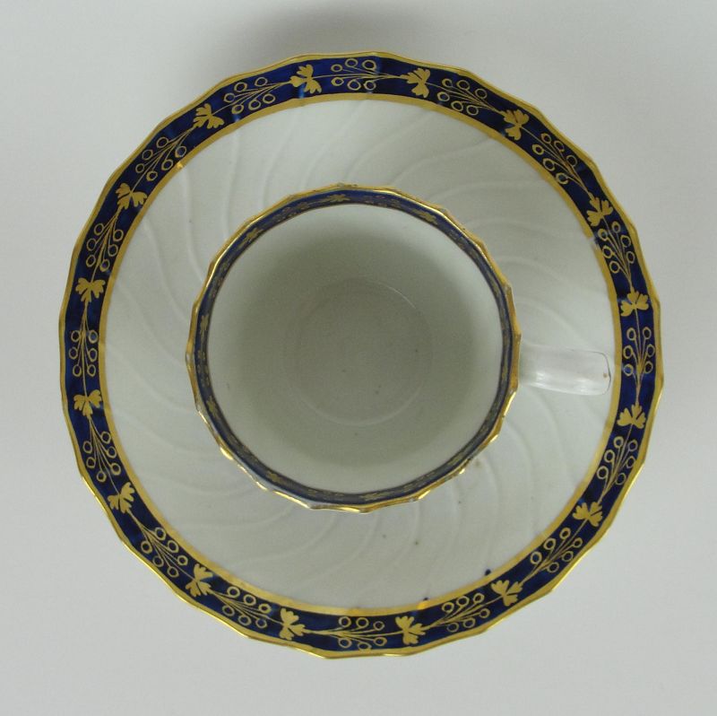 工芸品 Worcester Cup&Saucer? Set of Six Vintage (1980s) Wedgwood 4034 Metallised Bone