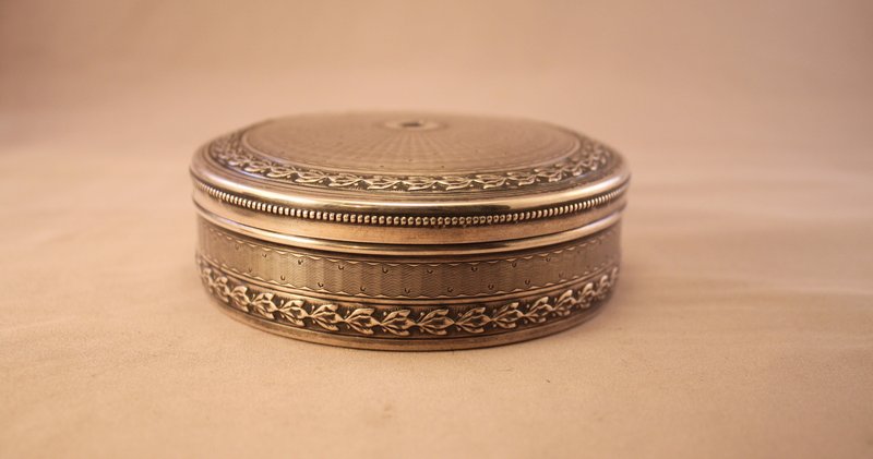 Antique French.950 Silver and Stone-mounted Dresser Box