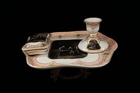 Antique Continental Porcelain Smoking Set 19th C.