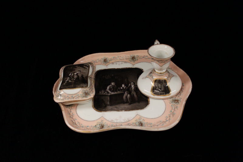 Antique Continental Porcelain Smoking Set 19th C.