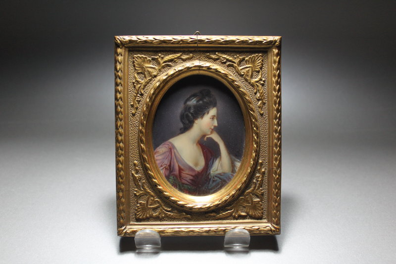 Beautiful Antique Miniature Portrait Painting.