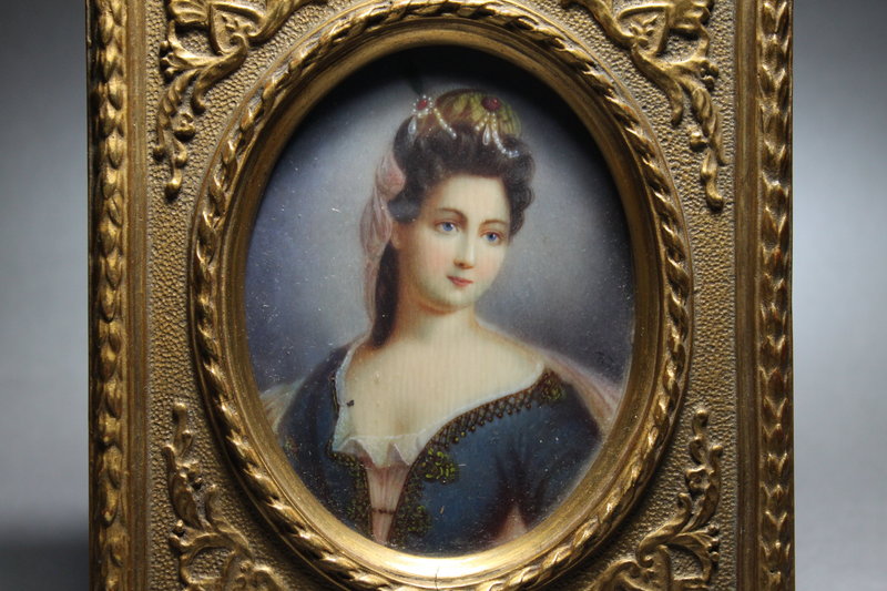 Beautiful Antique Miniature Portrait Painting.