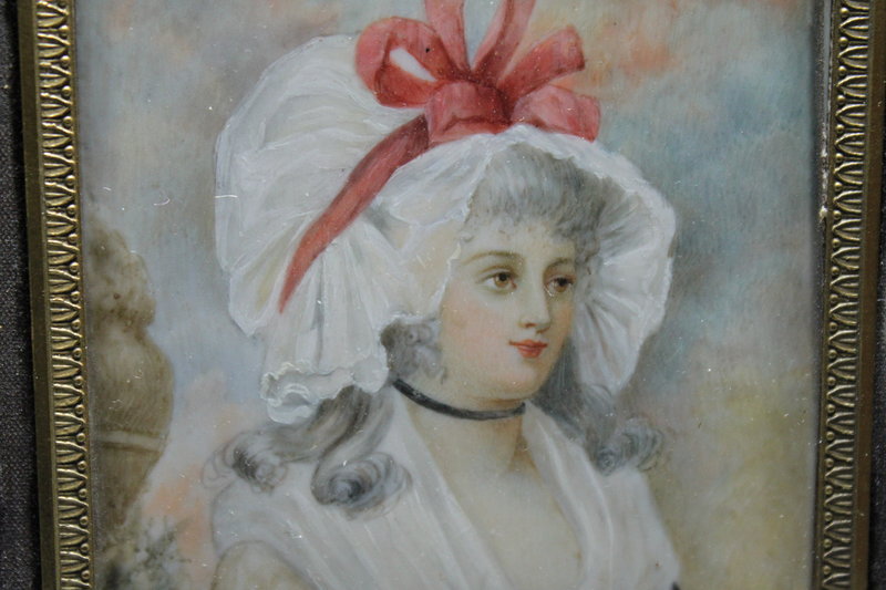 English Portrait Miniature of Georgiana, J Cazel
