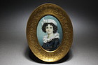 Antique Miniature Portrait Painting of Madame Lebrun,