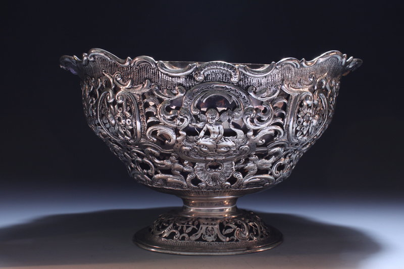 Eastern European silver Repousse Dish,