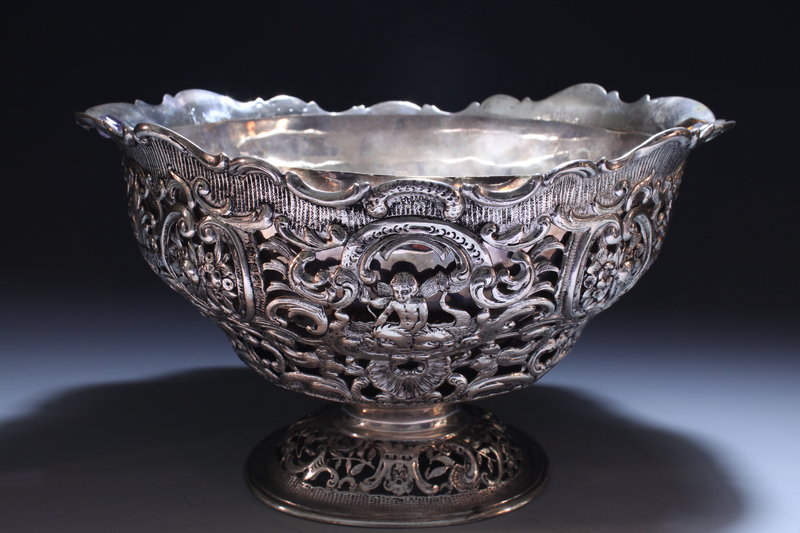 Eastern European silver Repousse Dish,