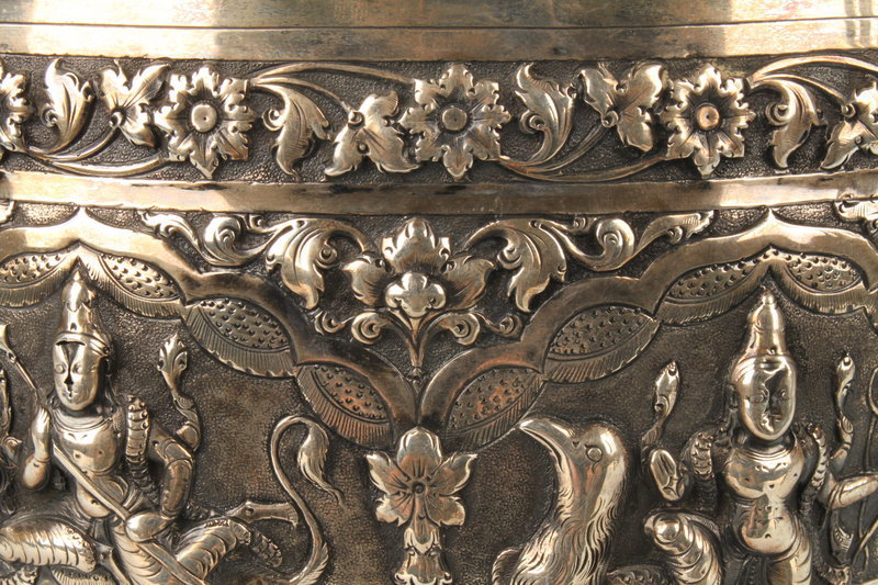 Very Large Antique Burmese Silver Bowl, 19th C.