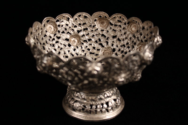 Hand Crafted Southeast Indian Silver Vessel/Bowl.