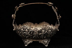 Antique Persian Hand Crafted silver Dish, 19th c.