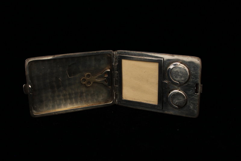 Sterling Wallet Case with 14K Gold Inlay. Ear 20th C.
