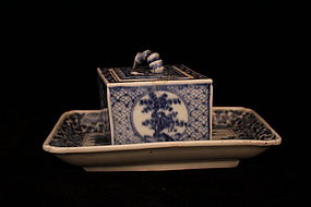 Antique Japanese Seto Ware Tray and Box.