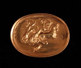 18K Gold impression of Greek Seal.