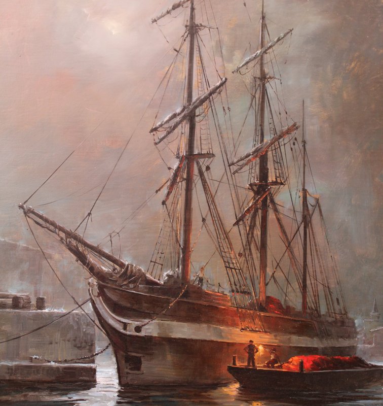 CHRISTOPHER M. SCALA &quot;Sailboat in Port&quot;