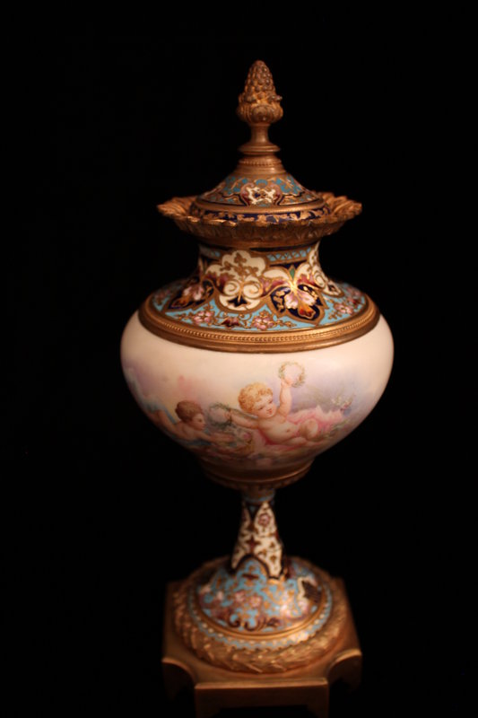 Superb French Louis XV Style Porcelain Covered Urn,