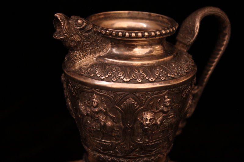 Antique Burmese Silver Tea/Coffee Set, Ear 20th C.