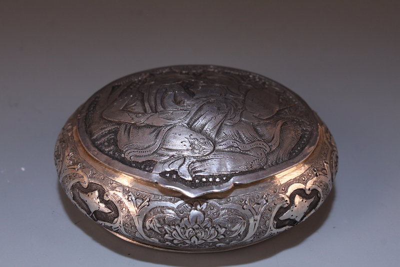 Persian Hand Crafted Silver Box, Mid 20th c.