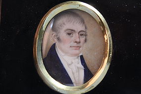 English School (18/19th C.) Miniature Portrait Painting.