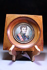 19th c Miniature Portrait Painting of French Military Man.