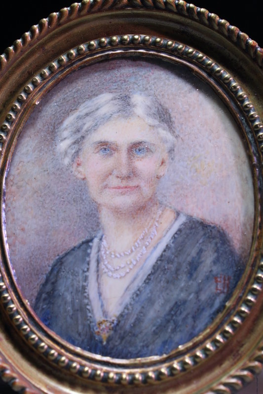 Antique American Miniature Portrait Painting,