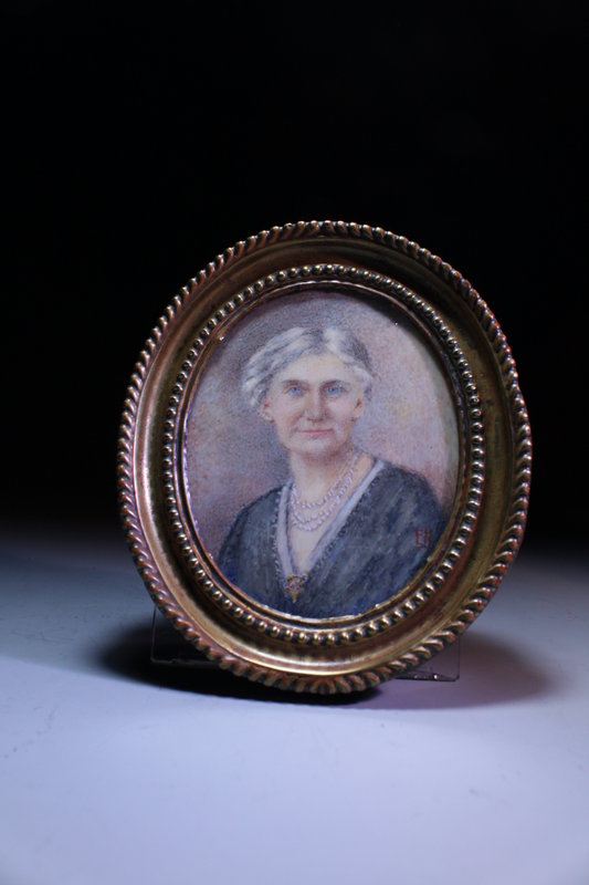 Antique American Miniature Portrait Painting,