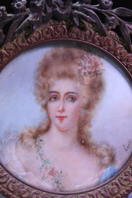 19c French Miniature Portrait Painting.