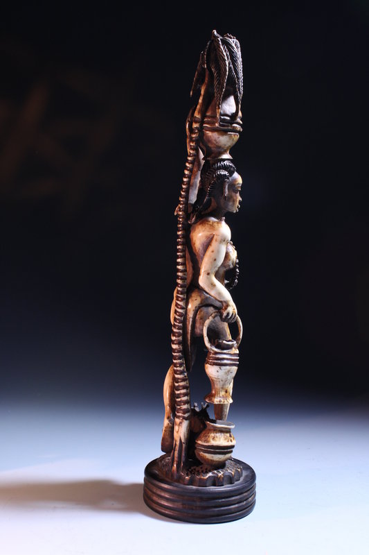 Pair of Antique African Carved Figures, 19th, c.