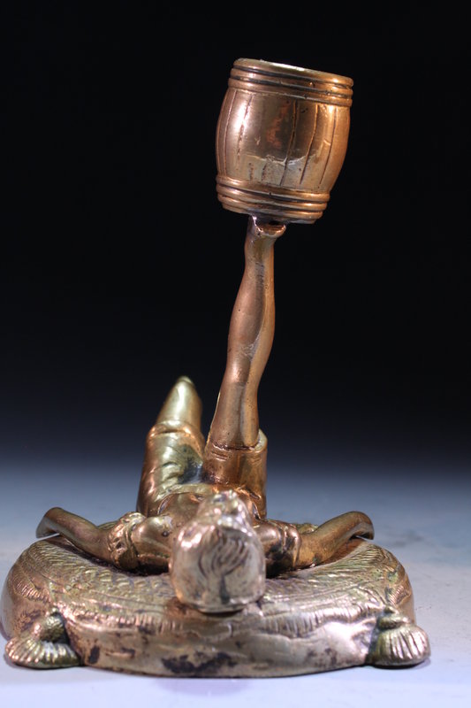 Wonderful Bronze Candle Holder, Earl 20th c.