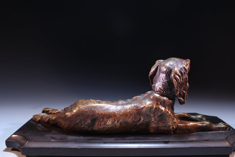 Fabulous Antique Bronze Dog Sculpture, Earl 20th c.
