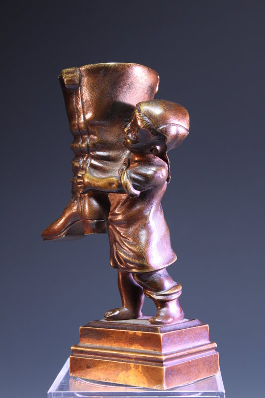 Incredible Miniature Bronze Figure, Early 20th c.