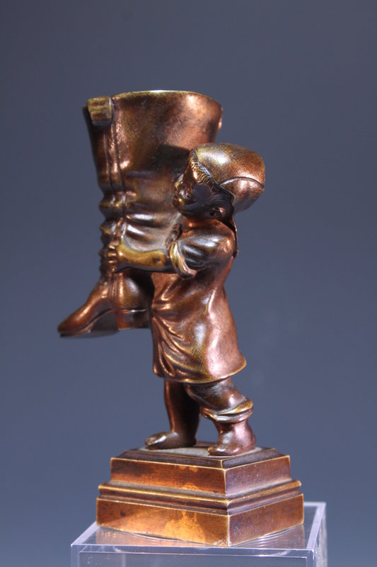 Incredible Miniature Bronze Figure, Early 20th c.