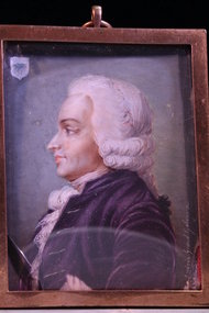 18th c. Miniature Portrait of a Man in Profile