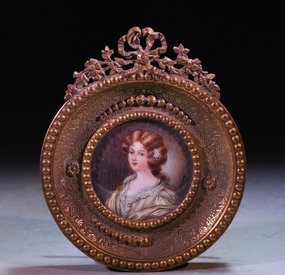 French Portrait Miniature of a Young Lady,