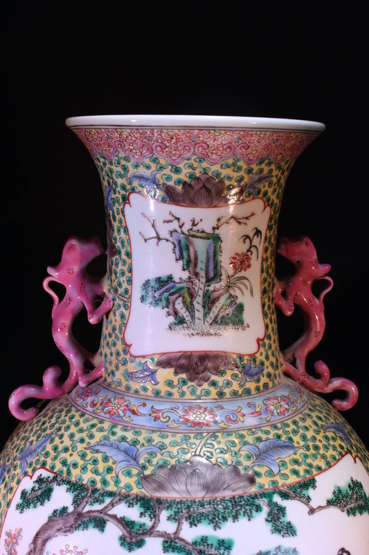 Chinese Enameled Porcelain Vase, Republic Period