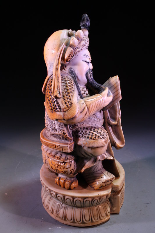 Chinese Carved Seated Emperor,