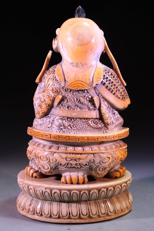 Chinese Carved Seated Emperor,
