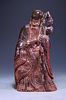 Antique Chinese Fine Carved Horn  Shoulao Figure