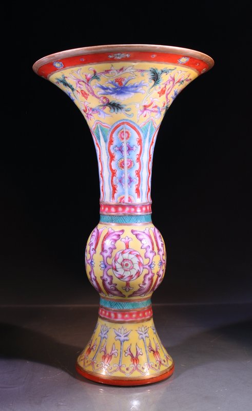 Pair of Fine Chinese Enameled Porcelain Vases,
