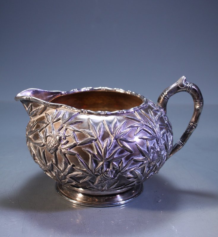 FINE ANTIQUE CHINESE EXPORT SILVER CREAMER,