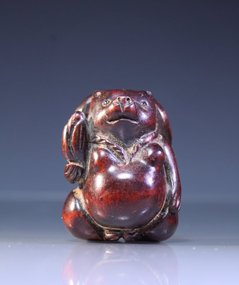 Antique Japanese Carved Wood Netsuke,